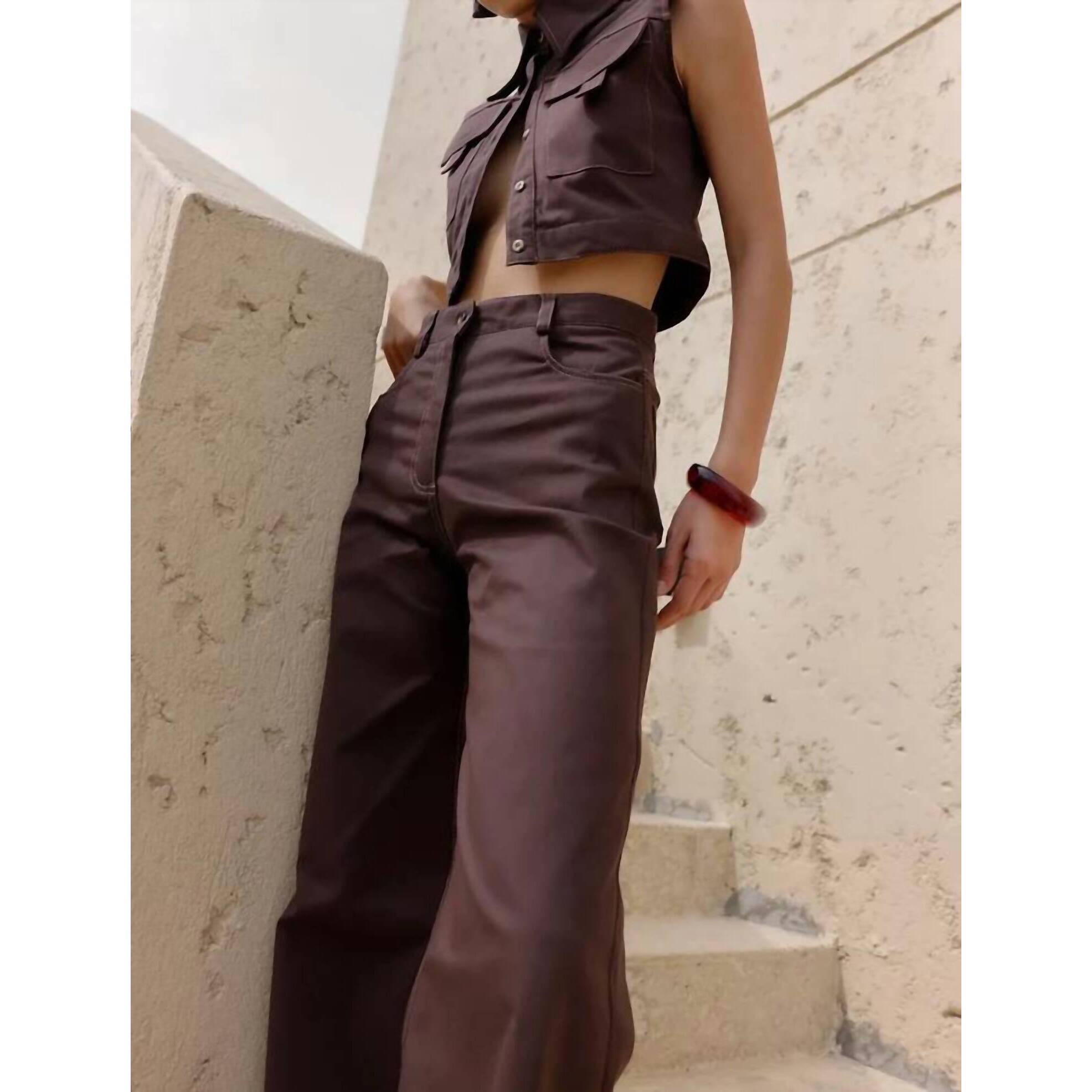 New Pompousa Felicia Drill Pants In Brown